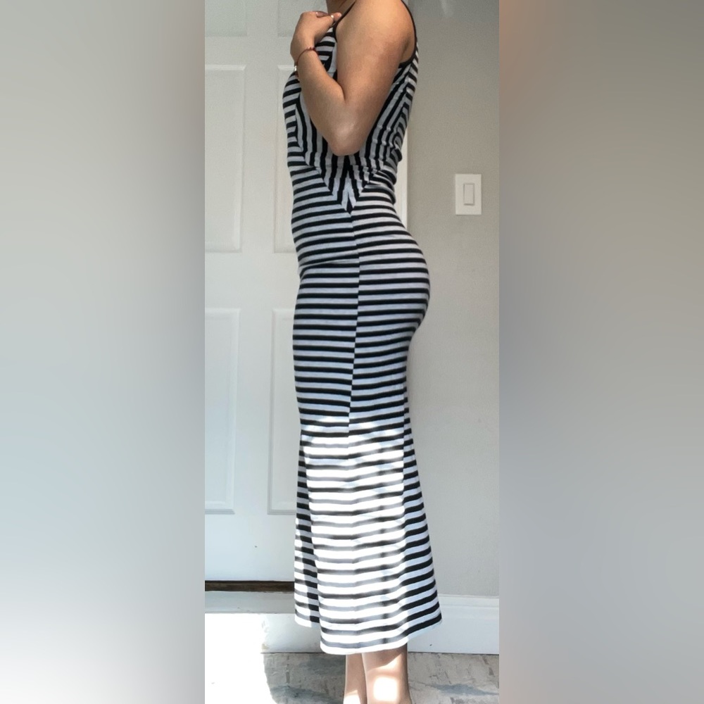Black and grey striped dress no label size medium/large